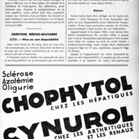 1220 - Page LXIII-1207 - Correspondance. Accidents. Accident survenu au cours d’une interruption du travail / Questions médico-militaires. Mise en non disponibilité
