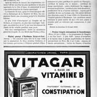 1230 - Page IX-1217 - Dernières nouvelles. «La Nuit de Mai » aura lieu le 7 mai prochain / 1er Congrès national du bon pain / Hôpital général d’Eaubonne (Seine-et-Oise) / Premier Congrès international de Cosmobiologie