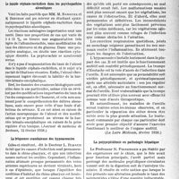 1250 - Page 1237 - Partie scientifique. L’actualité scientifique. La Presse. Le liquide céphalo-rachidien dans les psychopathies alcooliques [(Journal de médecine de Bordeaux, 12 février 1938)] / La fréquence scandaleuse des hypoacousies [(La Loire Médicale, février 1938)] / La polypeptidémie en pathologie hépatique [(Journal médical français, janvier 1938)]
