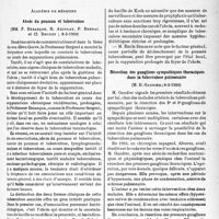 1252 - Page 1239 - Partie scientifique. L’actualité scientifique. Les Sociétés Savantes. Paris. Académie de médecine. Abcès du poumon et tuberculose, (8-3-1938) / Résection des ganglions sympathiques thoraciques dans la tuberculose pulmonaire, (8-3-1938)