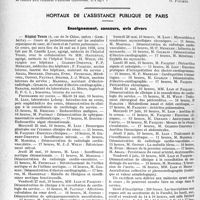 1267 - Page 1254 - Partie professionnelle, Hygiène, Assistance, Mutualité, Intérêts corporatifs, Variétés. L’actualité professionnelle. Nos réunions médicales. Les journées médicales de Bruxelles, (16-20 avril 1938) / Hôpitaux de l’assistance publique de Paris. Enseignement, concours, avis divers