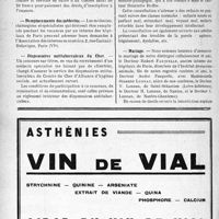 1287 - Page 1274-X - Dernières nouvelles. Ministère de la Marine marchande / Remplacements des médecins / Dispensaires antituberculeux du Cher / Hôpital Léopold-Bellan / Mariage