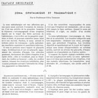 1294 - Page 1281 - Partie scientifique. Travaux originaux. Zona ophtalmique et traumatique, par le Professeur Félix Terrien