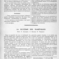 1301 - Page 1288 - Partie scientifique. Travaux originaux. L'histamine dans le traitement de la douleur rhumatismale, par Raymond Mande / La glycémie des diabétiques, Prof. F. Rathery et Docteur P. Froment