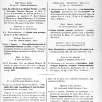 1314 - Page 1301 - Partie scientifique. L'actualité scientifique. Les Livres. Les Livres qui viennent de paraître / Consulaire. Cent vingt consultations de tous les jours, par Dr L. Ségard, Librairie Maloine, Paris, 1938 / Tumeurs intracraniennes, Harvey Cushing, Masson et Cie, éditeurs, Paris