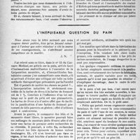 1329 - Page 1316 - Partie professionnelle, Hygiène, Assistance, Mutualité, Intérêts corporatifs, Variétés. Travaux originaux. La primauté de la clinique est nécessaire, par Jacques Sédillot [G. Gheerbrant]. Le médecin traitant est-il obligé de délivrer, pour la Caisse, un certificat mentionnant la cause du décès ? [Dr Paul Boudin] / L'inépuisable question du pain