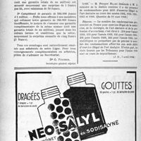 1353 - Page 1340-VIII - La Défense professionnelle individuelle par le sou médical. II. Une extension de la garantie du Sou Médical. L'assurance des aides et des cliniques médicales. L’assurance de la responsabilité de 500. 000 francs à 1 million / A travers l’officiel. Réponses des ministres aux questions des parlementaires. Nombre des condamnations pour exercice illégal de la médecine