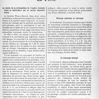 1380 - Page 1367 - Partie scientifique. L'actualité scientifique. La Presse. Les limites de la prémunition de l'espèce humaine contre la tuberculose par le vaccin Calmette-Guérin [(La Presse. Médicale. 9 février 1938)] / Pression artérielle et chirurgie [(La Clinique, février 1938)] / Le mésusage laryngé [(La Loire Médicale, février 1938)]
