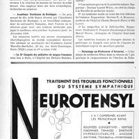 1405 - Page 1392-VIII - Dernières nouvelles. Académie de médecine. Legs Jansen / Académie Duchenne de Boulogne / Le Xe Congrès des pédiatres de langue français / Hommage au Professeur d’Arsonval