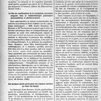 1427 - Page 1414 - Partie scientifique. L'actualité scientifique. La Presse. Le traitement de l’arthrite infectieuse aiguë non spécifique par la fièvre artificielle [(Revue du Rhumatisme, février 1938)] / Le rôle des modifications de la circulation vasculaire sanguine dans la collapsothérapie pulmonaire (pneumothorax et phrénicectomie) [(Paris Médical, 19 février 1938)] / Sur quelques points particuliers des ruptures utérines au cours du travail [(Revue français de gynécologie, février 1938)]