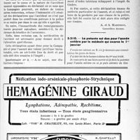 1456 - Page LXIII-1443 - Correspondance. Fiscalité. Timbre des certificats et rapports médicaux / La patente est due pour l'année entière par le médecin qui exerce le 1er janvier