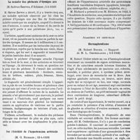1494 - Page 1481 - Partie scientifique. L'actualité scientifique. Les Sociétés Savantes. Paris. Académie de médecine. La maladie des pêcheurs d’éponges nus, 5-4-1938 / Sur l’hérédité de l’hypertension artérielle, 12-4-1938 / Académie de chirurgie. Hermaphrodisme, 9-2-1938