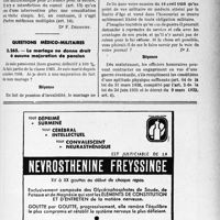 1528 - Page LXVII-1515 - Correspondance. Application des tarifs d’honoraires. b) Accidents du Travail. Deux interventions concomitantes se cumulent / Questions médico-militaires. Le mariage ne donne droit à aucune majoration de pension / Engagement des officiers honoraires en vue d’une guerre éventuelle