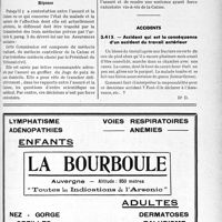 1586 - Page LIII-1573 - Correspondance. Assurances sociales. Contestation sur l’état de maladie d'un assuré social. Recours à la Commission technique / Accidents. Accident qui est la conséquence d'un accident du travail antérieur