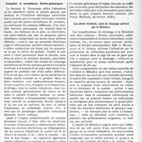 1616 - Page 1603 - Partie scientifique. Travaux originaux. Au chevet des patients. Stomatites et leucoplasies électro-galvaniques [(La Presse Médicale, 26 février 1938)] / Les abcès résiduels, suite de drainage pelvien par le Mikuliez [(Montpellier Médical, janvier 1938)] / L'actualité scientifique. La Presse