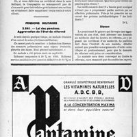 1647 - Page 1634-LXVI - Correspondance. Accidents du travail. Rachat de la rente d'un accidenté du travail / Pensions militaires. Loi des pensions. Aggravation de l’état du réformé