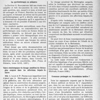 1678 - Page 1665 - Partie scientifique. L'actualité scientifique. La Presse. La pyrétothérapie en pédiatrie [(Rev. français. de pédiatrie, tome XIII, 1937)] / Valeur séméiologique du dosage pondéral du fibrinogène sanguin dans les affections hépato- billaires [(Presse Médicale, 9 mars 1938)] / Grossesse prolongée ou fécondation tardive ? [(Rev. français. de Gynécologie, mars 1938)]