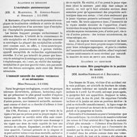 1680 - Page 1667 - Partie scientifique. L'actualité scientifique. Les Sociétés Savantes. Paris. Académie de médecine. L’encéphalite pneumococcique, 3-5-1938 / L’immunité naturelle des espèces venimeuses et ses mécanismes, 3-5-1938 / Académie de chirurgie. Fracture de cuisse. Rôle gangrénigène de la position du membre, 16-2-1938