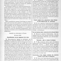 1681 - Page 1668 - Partie scientifique. L'actualité scientifique. Les Sociétés Savantes. Paris. Société médicale des hôpitaux de Paris. Constatations anatomie-pathologiques dans cinq cas d’embolies pulmonaires, 11-3-1938 / Société de médecine de Paris, 20 mars 1938. Considérations sur les angiomes de la face / A propos des angiomes caverneux de la face / Sur la prématuration sexuelle ou syndrome de Pellizzi / Transit rapide d’un volumineux corps étranger du tube digestif chez un nourrisson / Sur un énorme calcul silencieux de la vésicule billaire / Traversée aller et retour du Sahara / Conclusions d’une longue pratique des injections d’huile d’olive dans le duodénum