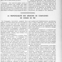 1688 - Page 1675 - Partie professionnelle, Hygiène, Assistance, Mutualité, Intérêts corporatifs, Variétés. Comment devenir médecin assermenté?. Morphopsychologie et psycho-morphologie / La responsabilité des médecins de compagnies de chemin de fer