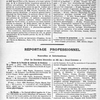 1695 - Page 1682 - Partie professionnelle, Hygiène, Assistance, Mutualité, Intérêts corporatifs, Variétés. Faculté de médecine de Paris. Enseignement et actes de la Faculté / Reportage professionnel. Nouvelles et Informations. Thèses de la Faculté de médecine de Bordeaux / En Egypte / IVe Congrès international de pathologie comparée