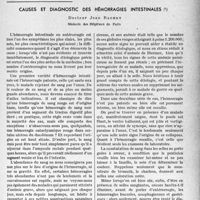 1722 - Page 1709 - Partie scientifique. Travaux originaux. Causes et diagnostic des hémorragies intestinales, Docteur Jean Rachet