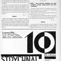 1754 - Page LIII-1741 - Correspondance. Questions diverses. Conditions nécessaires pour l'exercice de la pro pharmacie / Une période militaire ne peut compter comme congé payé d’un domestique