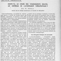 1778 - Page 1765 - Partie scientifique. Travaux originaux. Existe-t-il, au cours des vomissements graves, un critérium de l'avortement thérapeutique ?, par R. Batlle