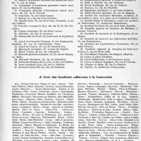1863 - Page 20 - II, Convention d'arbitrage. c) Liste des Compagnies d’assurances adhérentes à la Convention d’arbitrage / d) Liste des Syndicats adhérents à la Convention