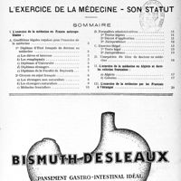 1864 - Page 1 - Supplément mensuel. Documentation professionnelle permanente du médecin praticien. L’exercice de la médecine - son statut / Sommaire
