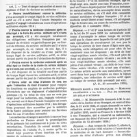 1872 - Page 9 - I. — L’exercice de la médecine en France métropolitaine. A) Conditions légales requises pour l’exercice de la médecine. 2° Citoyen ou sujet français. a) Les étrangers non naturalisés / b) Les étrangers naturalisés