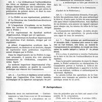 1875 - Page 12 - I. — L’exercice de la médecine en France métropolitaine. B) Formalités Administratives. 2° Décret d'application / 3° Jurisprudence