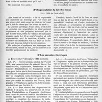 1911 - Page 8 - II. Le matériel. 1° Insaisissabilité / 2° Responsabilité du fait des choses, (Art. 1384 du Code civil) / 3° Les parasites électriques