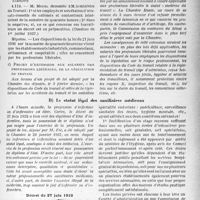 1922 - Page 19 - III. Le personnel. 2° Les employés professionnels. C) Divers / D) Le statut légal des auxiliaires médicaux
