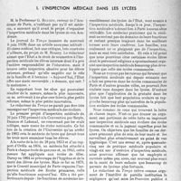 1960 - Page 1823 - Propos du jour. I. L’inspection médicale dans les lycées [J. Noir]