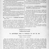1980 - Page 1843 - Partie scientifique. L’actualité scientifique. Les Thèses. Contribution à l’étude des ruptures tendineuses sus-rotuliennes du quadriceps et à leur traitement chirurgical, Dr J. Ternon (Thèse 1938) / L’ophtalmie des chenilles, Dr M. Tuffou (Thèse 1938) / Le pronostic des tumeurs du nerf auditif, Dr S. Daum (Thèse 1938) / Thérapeutique. La spasmalgine dans le traitement du mal de mer, par M. le Docteur R. Missir