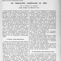 2018 - Page 1881 - Partie scientifique. Travaux originaux. Les tuberculoses chirurgicales du grêle, par le Docteur A. Ameline. 1re Forme : ascite tuberculeuse / 2° Perforations tuberculeuses du grêle