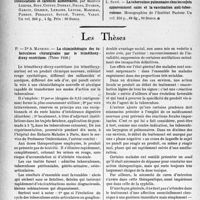 2039 - Page 1902 - Partie scientifique. L'actualité scientifique. Les Livres. Les Livres qui viennent, de paraître / Les Thèses. La chimiothérapie des tuberculoses chirurgicales par le triméthoxy-dioxy-oxotritane, Dr A. Mathieu (Thèse 1938)