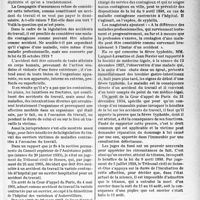 2042 - Page 1905 - Partie professionnelle, Hygiène, Assistance, Mutualité, Intérêts corporatifs, Variétés. Une maladie infectieuse peut-elle constituer un accident du travail ?