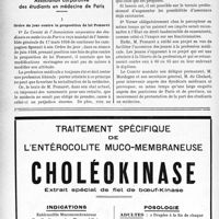 2049 - Page 1912-LII - A travers l’officiel. Association corporative des étudiants en médecine de Paris. I, Ordre du jour contre la proposition de loi Pomaret