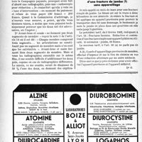2051 - Page 1914-LIV - Correspondance. Application des tarifs d’honoraires. a) Accidents du travail. Radiographie plus radioscopie doivent être techniquement prouvées nécessaires / Réduction et contention d’une fracture de jambe (?) sans appareillage