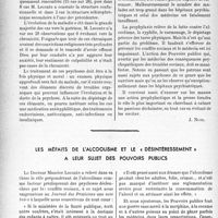 2071 - Page 1934 - Propos du jour. L'influence des conflits sociaux sur la multiplication des psychoses [J. Noir] / Les méfaits de l’alcoolisme et le « désintéressement » à leur sujet des pouvoirs publics