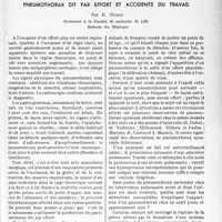 2072 - Page 1935 - Partie scientifique. Pneumothorax dit par effort et accidents du travail, par E. Duhot