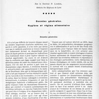 2074 - Page 1937 - Partie scientifique. Les indications pratiques du traitement des rhumatismes chroniques, par le Docteur P. Lagèze. Données générales. Hygiène et régime alimentaire. I, Données générales