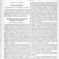 2081 - Page 1944 - Partie scientifique. L’actualité scientifique. Les Sociétés Savantes. Paris. Académie de chirurgie. 37 ulcères sur un estomac, 15-6-1938 / Utilisation des sangsues comme préventif des phlébites post-opératoires, (2-3-1938)