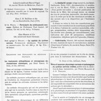 2082 - Page 1945 - Partie scientifique. L’actualité scientifique. Les Livres. Les livres qui viennent de paraître.. / Les traitements orthopédiques et chirurgicaux des rhumatismes chroniques, par René Simon. G. Doin, et Cie, éditeurs / Précis d’anatomie-physiologie normale et pathologique du système nerveux central, publié sous la direction de Jean Lhermitte, par Pierre Masquin et J. -O. Trelles, G. Doin et Cie, éditeurs, Paris