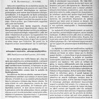 2124 - Page 1987 - Partie scientifique. L’actualité scientifique. Les Sociétés Savantes. Paris. Société médicale des hôpitaux de Paris. Double kyste pulmonaire suppuré. Cachexie oedémateuse curable, (11-3-1938) / Néphrite initiale avec acidose, ostéomalacie consécutive ; adénome parathyroïdien, (11-3-1938) / Insuffisance cardiaque grave, conséquence lointaine d’efforts physiques exagérés chez un danseur professionnel, (11-3-1938)