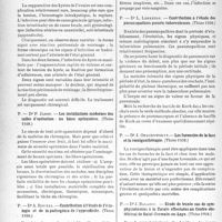 2127 - Page 1990 - Partie scientifique. L’actualité scientifique. Les Thèses. Les kystes de l’ovaire suppurés. Dr Marcy (Thèse 1938) / Les installations modernes des salles d’opération : les blocs opératoires, par Dr P. Jabot (Thèse 1938) / Contribution à l'étude de l'écologie et de la pathogénie de l'appendicite, par Dr A. Rouxel (Thèse 1938) / Contribution à l’étude des pneumopathies pseudo-tuberculeuses, par Dr L. Lebreton (Thèse 1938) / Les furoncles de la face et la roentgenthérapie, par Dr J. Obuchowskyj (Thèse 1938) / Étude de trente cas de symphysiotomies à la Zarate effectuées au Centre obstétrical de Saint-Germain-en-Laye, par Dr J. Balazuc (Thèse 1938)