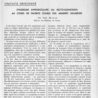 2160 - Page 2023 - Partie scientifique. Travaux originaux. Syndrome appendiculaire ou recto-sigmoïdien au cours de phlébite double des membres inférieurs, par Paul Michon