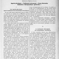 2162 - Page 2025 - Partie scientifique. Travaux originaux. Les indications pratiques du traitement des rhumatismes chroniques, par le Docteur P. Lagèze. Agents physiques — Traitement chirurgical — Cures thermales Indications thérapeutiques générales